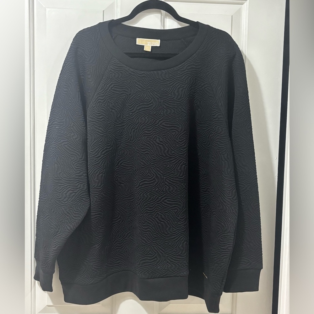Michael Kors black textured sweatshirt